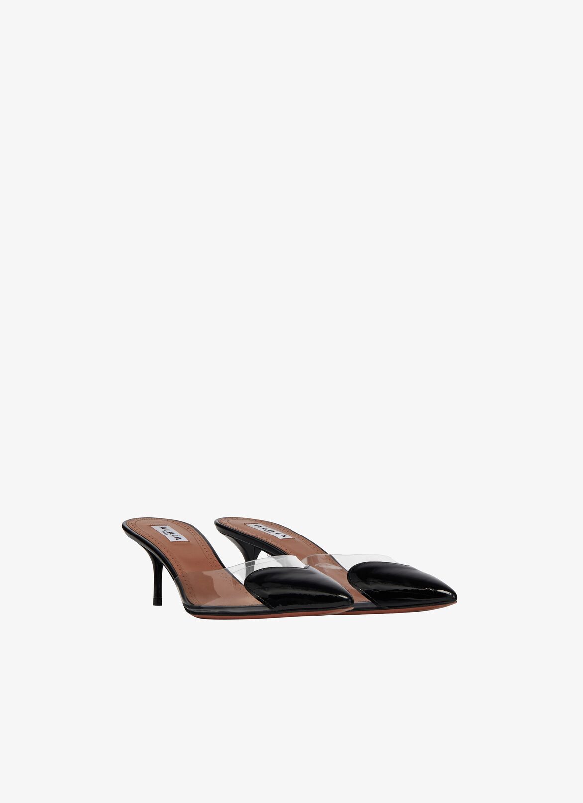 LE CŒUR MULES IN PATENT CALFSKIN
 ALAÏA BLACK LE CŒUR MULES IN PATENT CALFSKIN